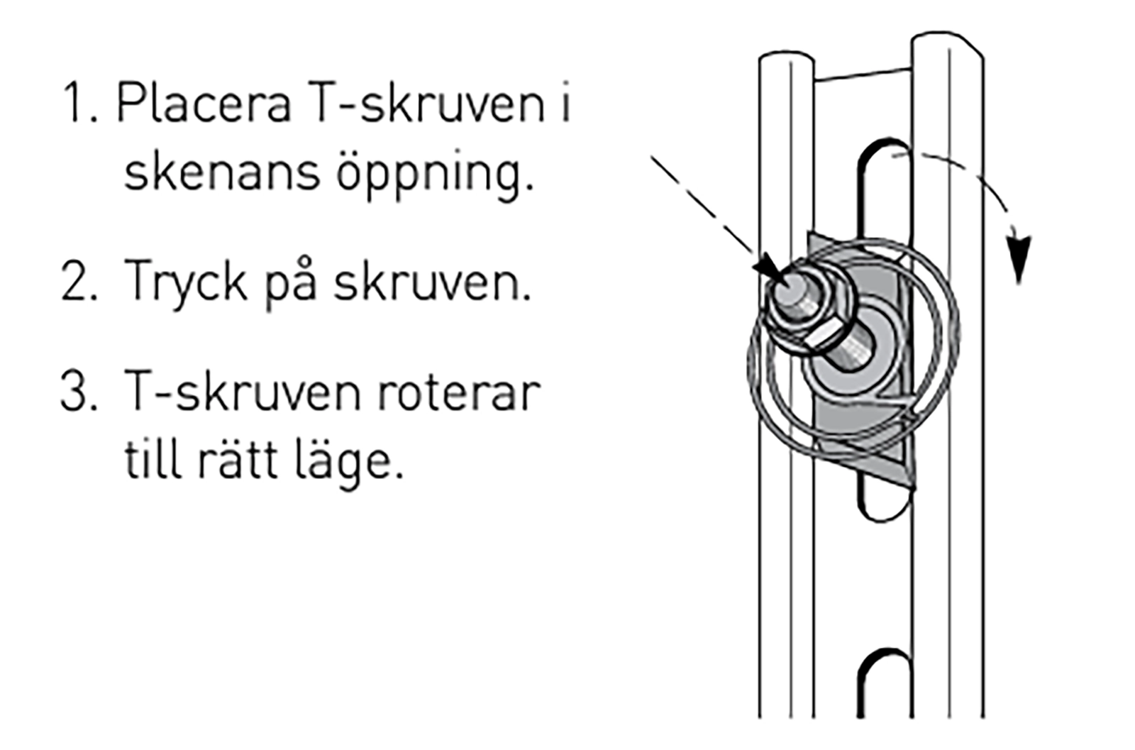 T-SKRUV FÖR VÄGGSKENA C1 - Bild 2