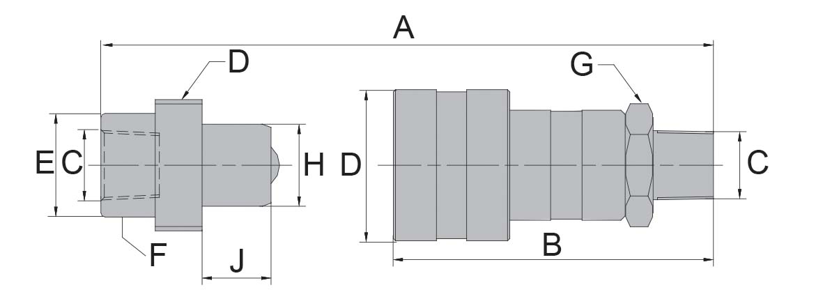 HÖGFLÖDESKOPPLING HANE 3/8"