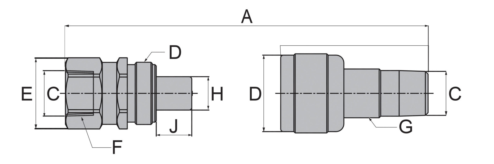 KOPPLING PP 1/4" HONA